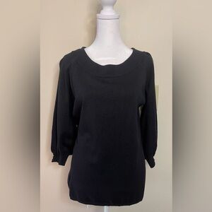 Tailor by B.Moss Women’s Puff Sleeve Sweater Pullover 3/4 Sleeve Black Size XL
